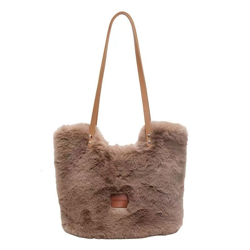 Autumn women's shoulder bag new niche design furry Bag design fashionable personality atmospheric style simple handbag light luxury designer bag