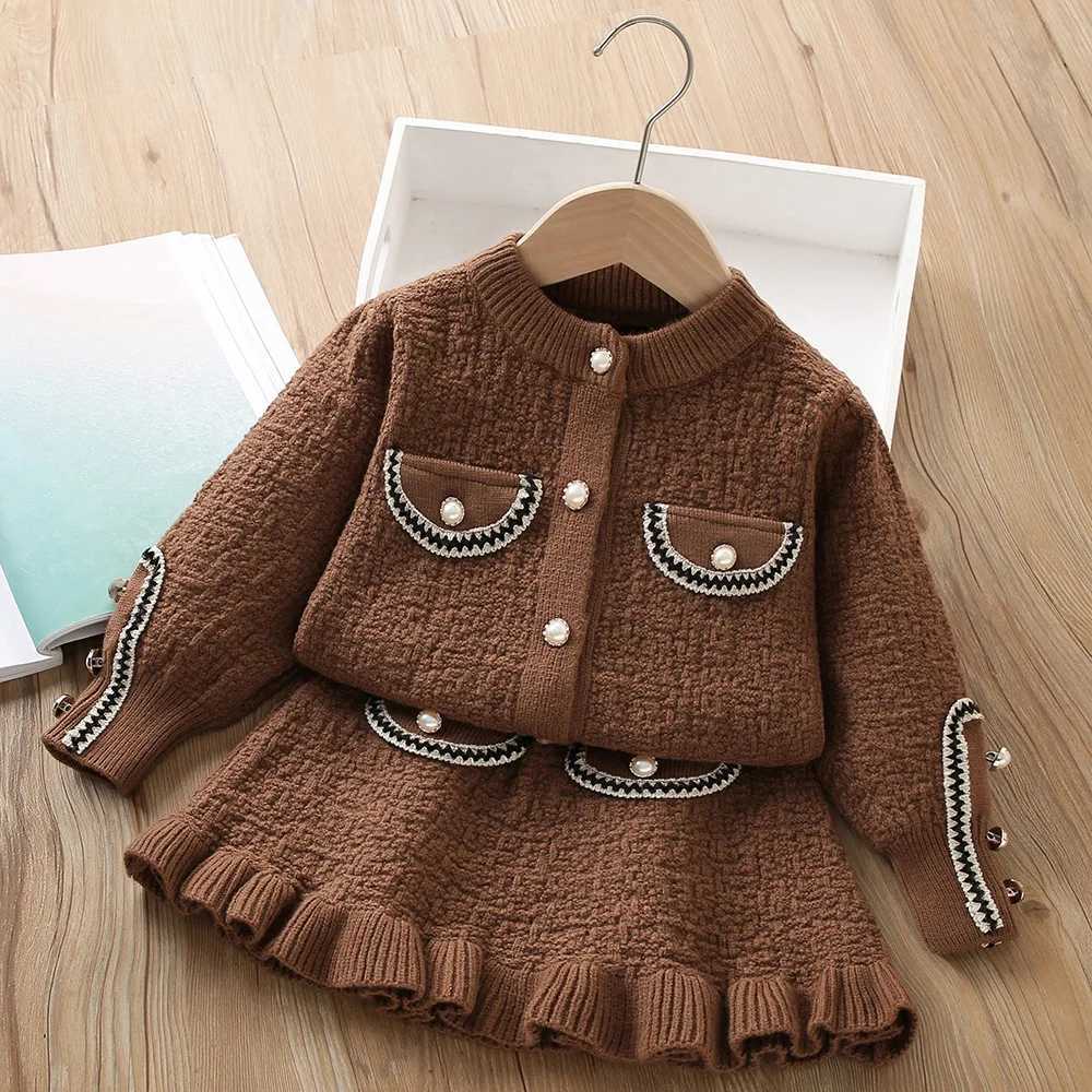 Girls Dress Clothes Sets Spring Autumn Children Woolen Jersey Sweaters Tops Skirts Princess Suit For Baby Dresses Outfits Kids 6 L250926XEQ8