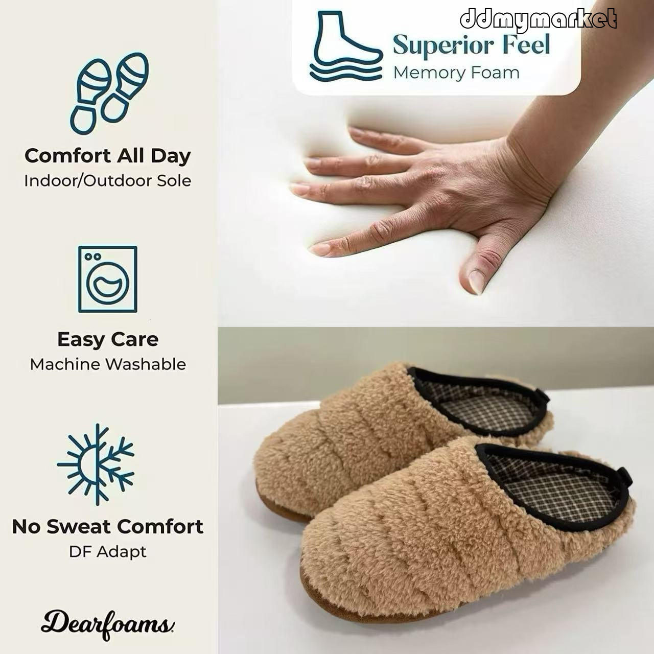 Silent Soft Sole Non-Slip Furry Lamb Wool Elastic Strap Elderly Home Cotton Slippers Warm Indoor ddmymarket