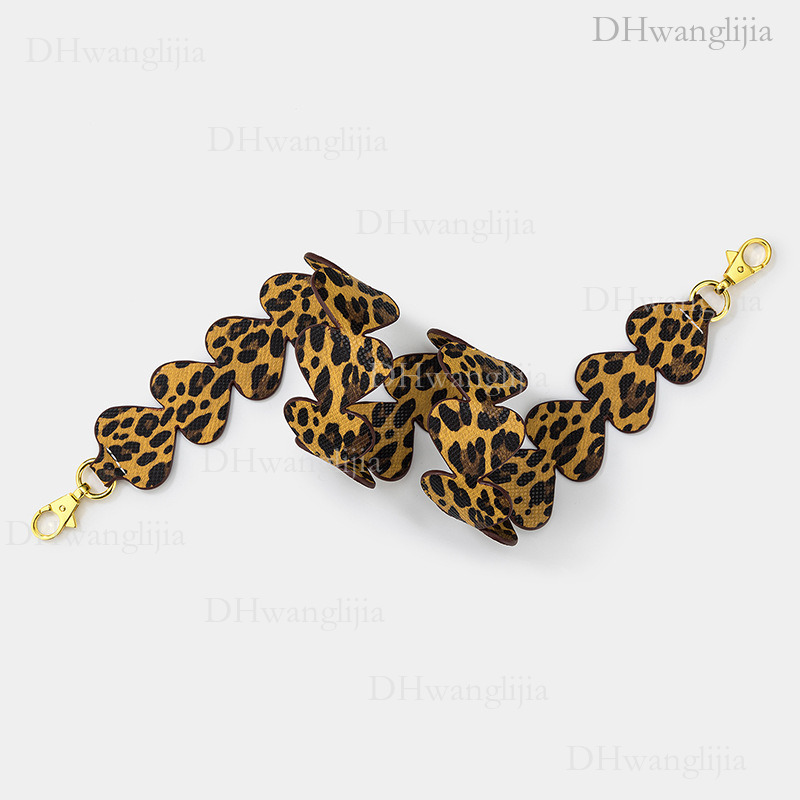 DH Luggage Accessories New Leopard Print Women's Bag Single Shoulder Wide Heart-Shaped Replacement Strap