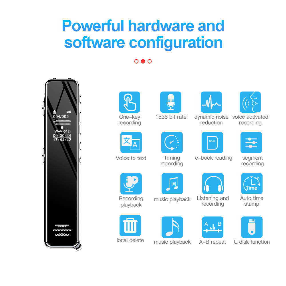 Douyin Q22 Voice-to-Text Electronic Book AI Intelligent HD Noise Reduction Voice Control Recording Pen MP3