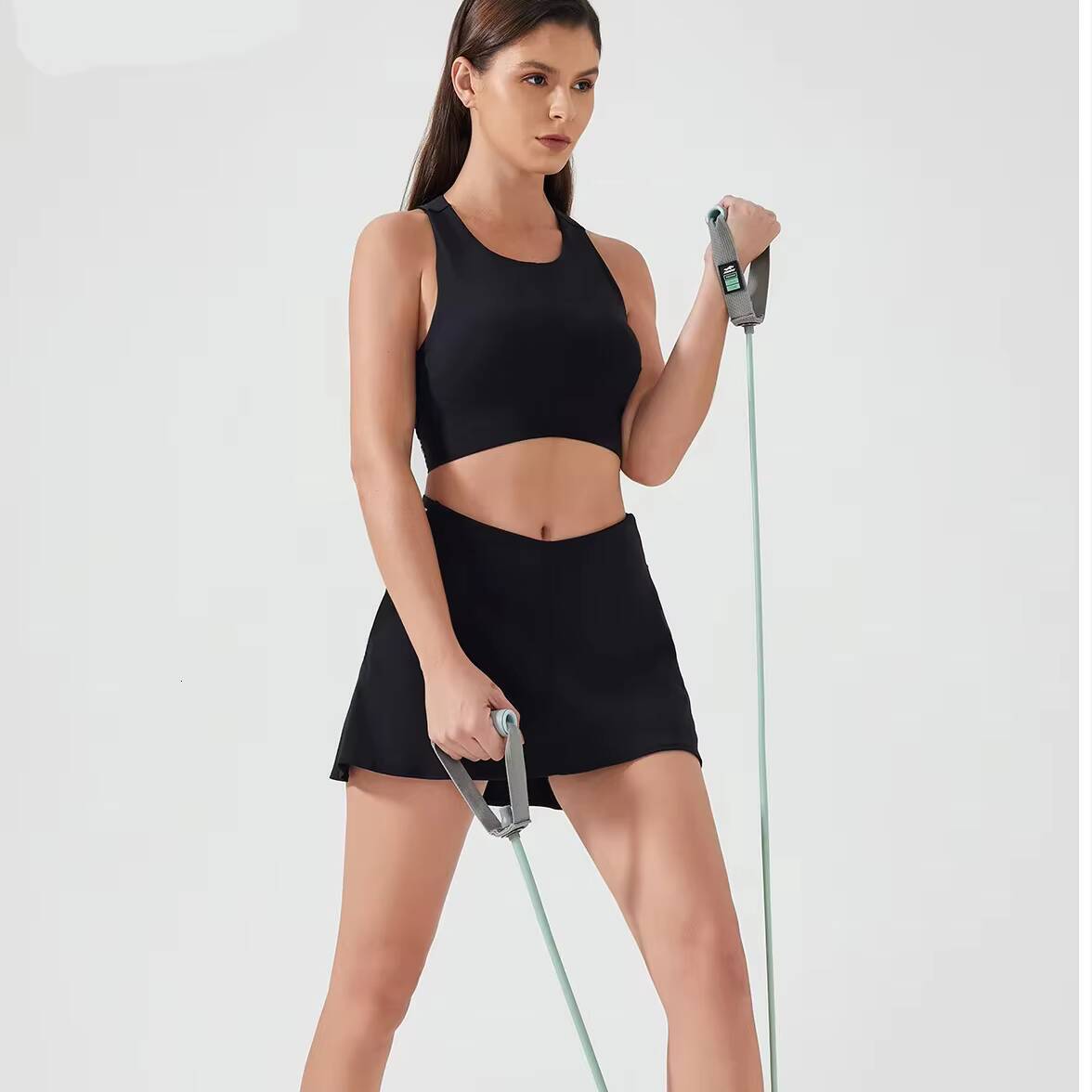 Wholesale Sports Top Tennis Skirts 2 Pieces Tennis Wear Sportswear Quick Drying Gym Fitness Golf V Waist Skirts Sets for Women