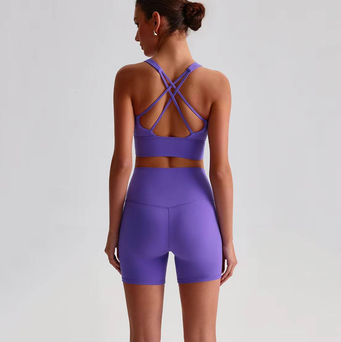 Womens Soft Compression Quick Dry Lightweight Yoga Shorts Bra Set XS Quick Dry Breathable Seamless Print Spandex Active Fitness