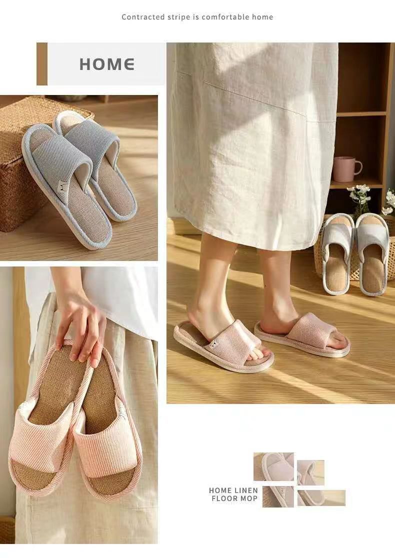 2023 Cationic Jute Spring Autumn Linen Slippers Japan and South Korea ddmymarket