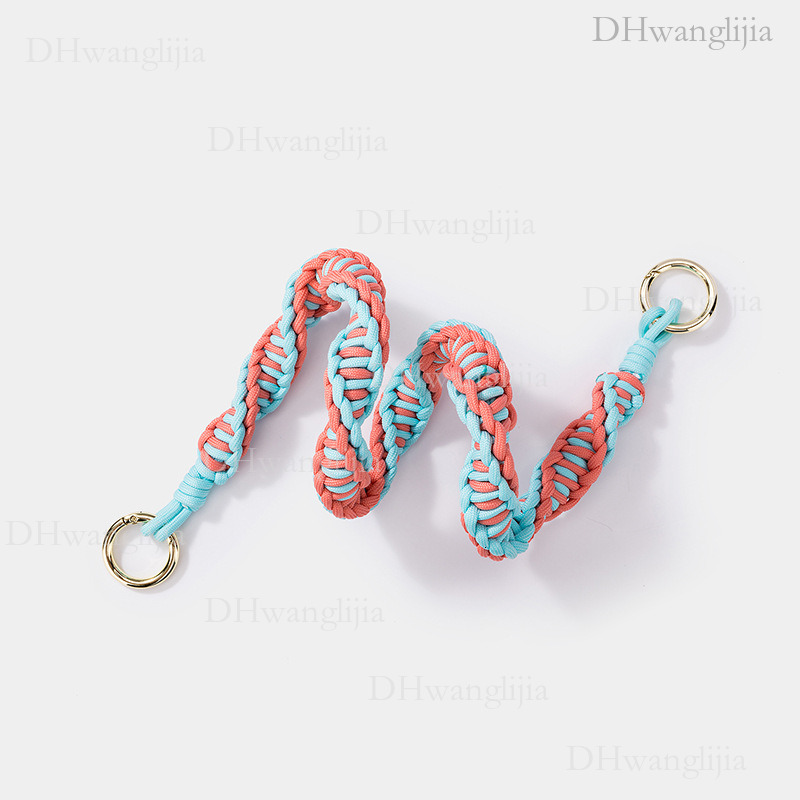 DH Luggage Accessories Korean Version Fashion Color-Block Rope Woven Wide Hardware Round Buckle Bucket Single Shoulder Underarm Universal Strap Trendy