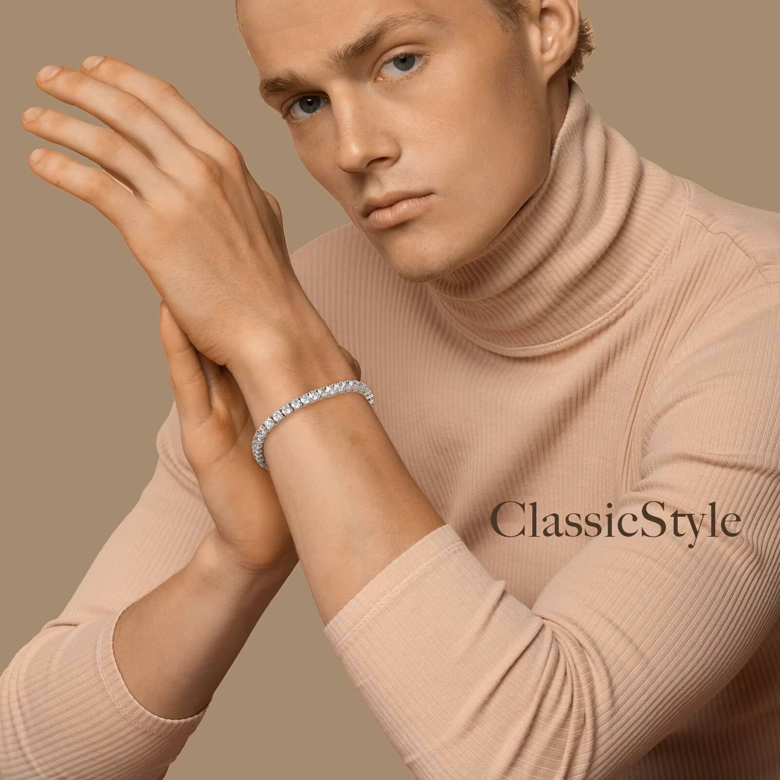 3MM 4MM 5MM Sparking Jewelry 925 Sterling Silver Wrist Chain 14K White Gold Plating CZ Zirconia Girls Women MEN Tennis Bracelet