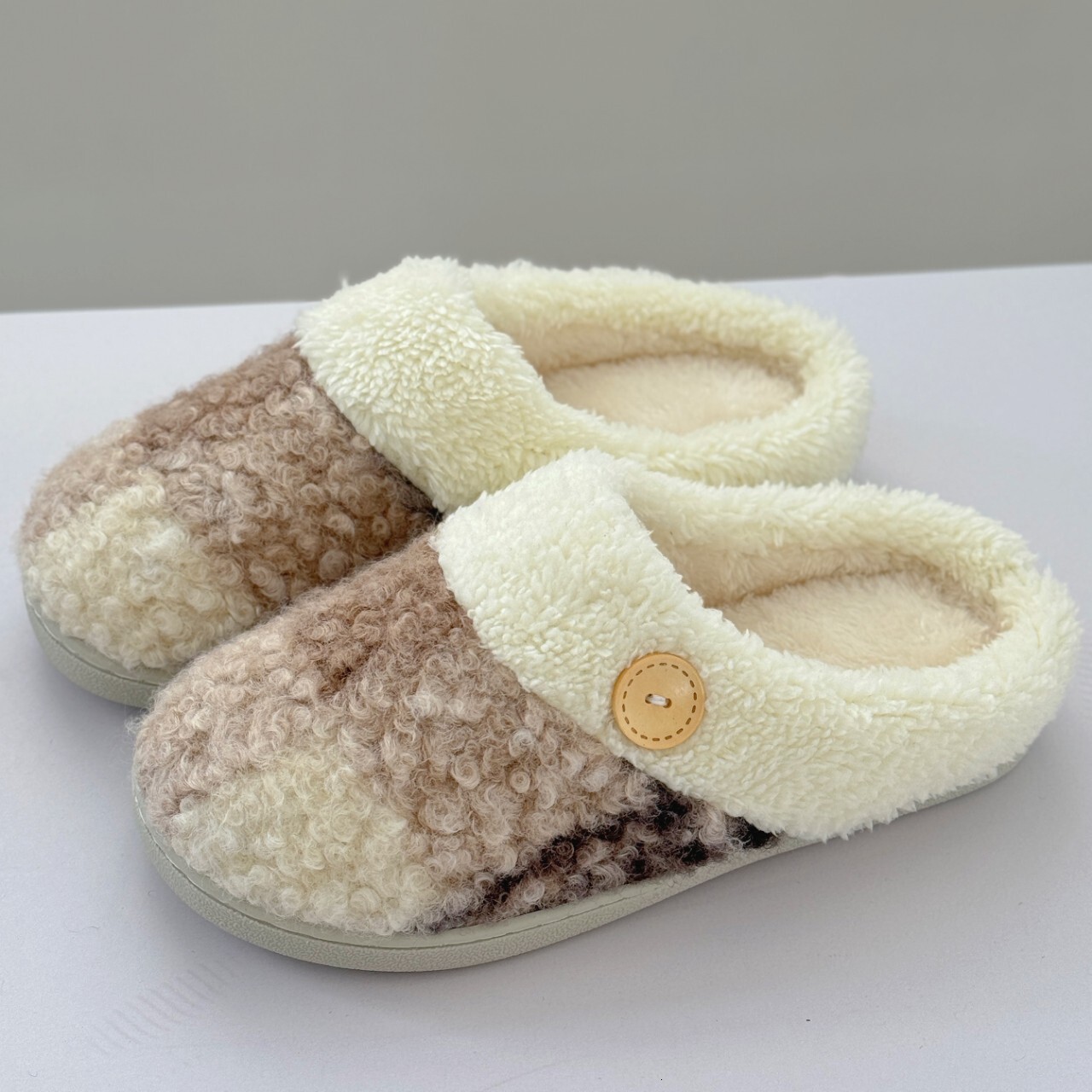 Cartoon Knitted Furry Autumn Winter Warm Thick Sole Home Thickened Plush Indoor Slippers ddmymarket