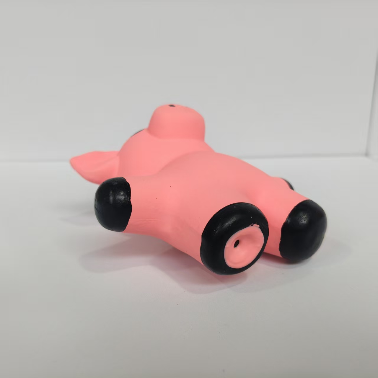 Latex Interactive Pig Dog Toy Soft Natural Rubber Sound Pink Squeaky Canine Pet Toys with Bright Colors for Small and Medium Dogs 2pcs/Pack