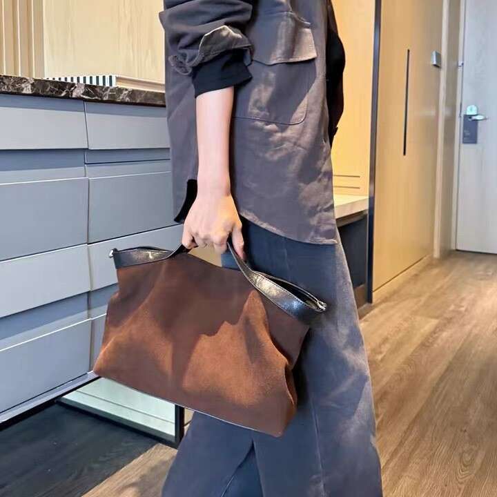designer bag Luxury bag Genuine Leather Women's New Matte Cowhide Tote Simple Versatile Handbag Commuter Crossbody Large Bag