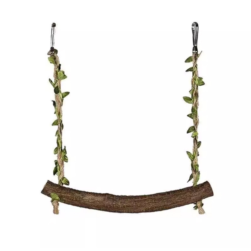 Parrot Vine Swing Toy Peony Xuan Phoenix Tiger Skin Climbing Grinding Claw Anti Bite Solid Wood Birdcage Supplies Decompression Play