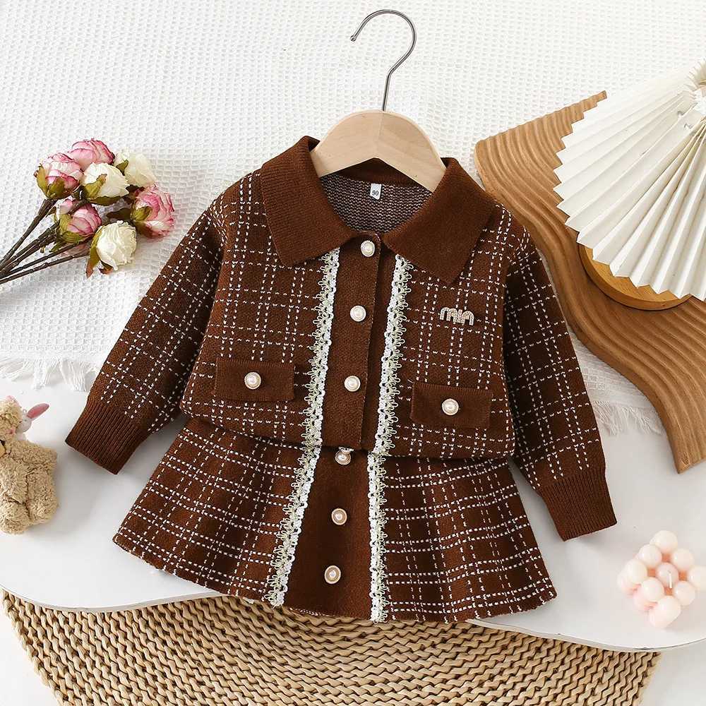 Girls Dress Clothes Sets Spring Autumn Children Woolen Jersey Sweaters Coats Skirts Kids Princess Suit For Baby Outfits Kids 6Y L250926J68G