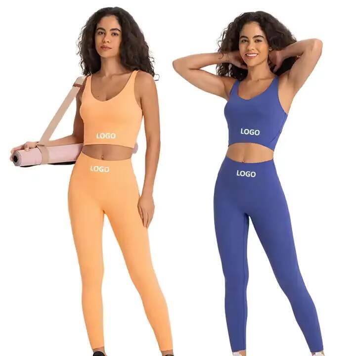 Plus Size Fitness Crop Top High Waist Yoga Pants Set No Front Line Fitness Sports Workout Active Wear Set Stretchy Gym Clothing