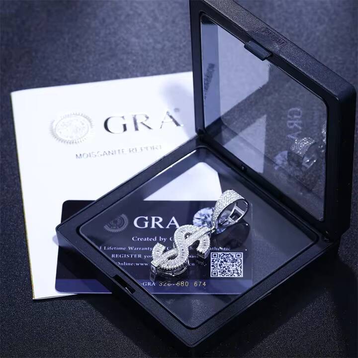 Hip Hop Shining Engraved Custom Baguette Cut 925 Sterling Silver 18k Gold Plated Moissanite Pendants