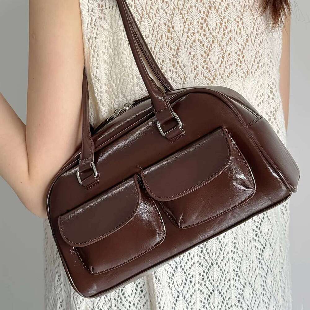 Fashion Armpit High- Value Versatile Handbag Niche Design Women Tote Shoulder Bag, Retro Pu Leather Purses and Handbags