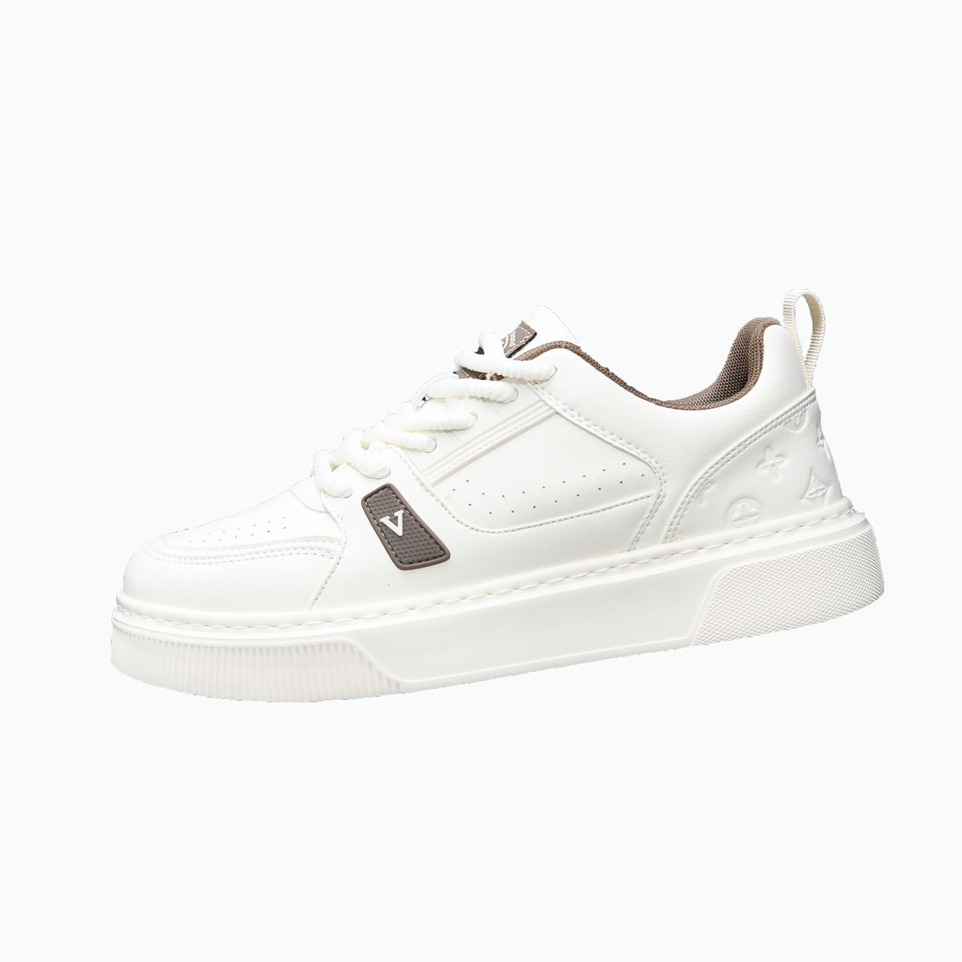 New Thick Sole Height Increasing Casual Low-top Sneakers Sports Small Leather Surface White Shoes Men