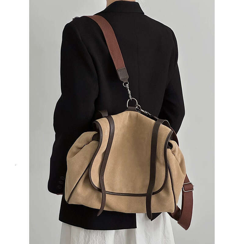 designer bag Luxury bag Genuine Leather New Top Layer Suede Cowhide Casual Backpack for Women Large Capacity Travel Bag