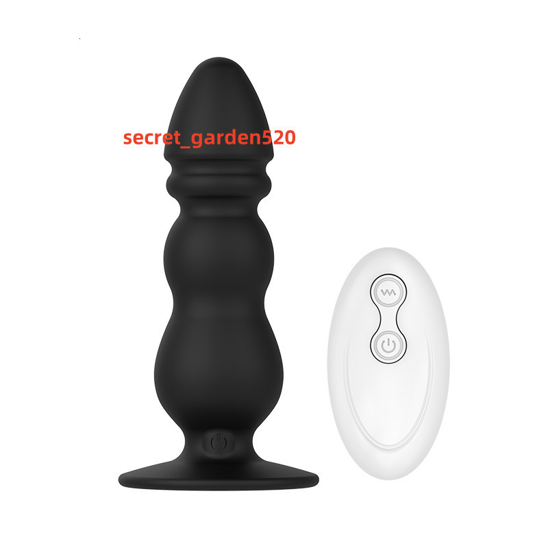 Black 10 Frequency Silicone Anal Training Vibrator Enhanced Experience Remote Control Vibration Device for Sex Product Use