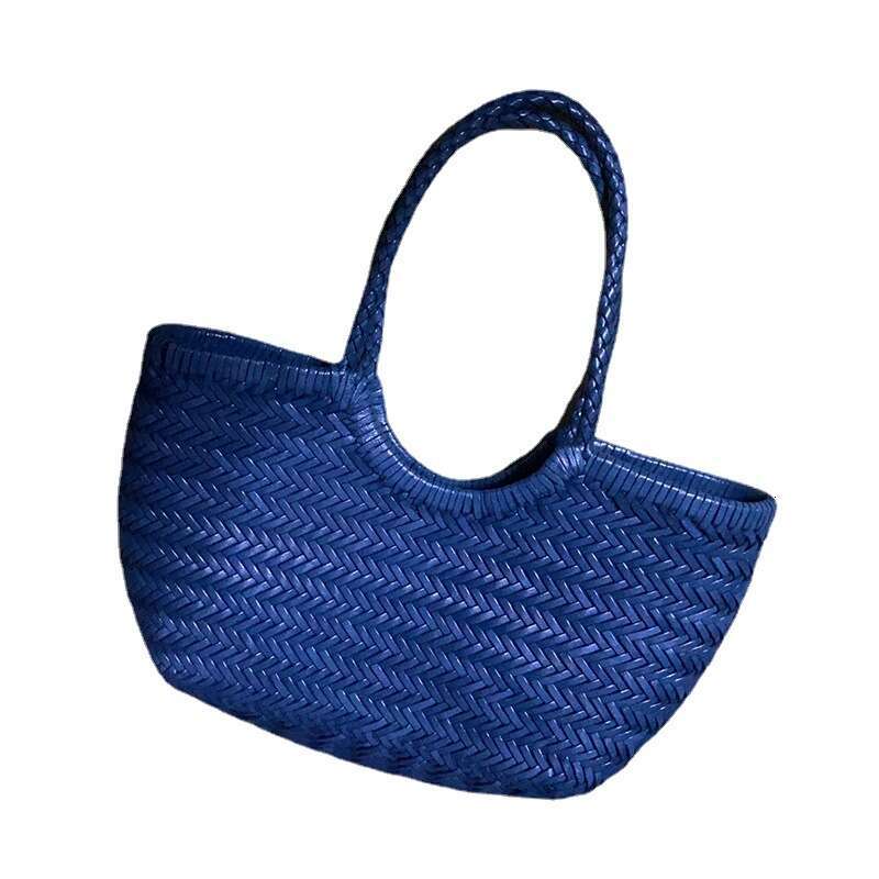 designer bag Luxury bag Dragon Diffusion First Layer Cowhide Woven Genuine Leather French Style Basket Ins Internet Celebrity Women's Bag