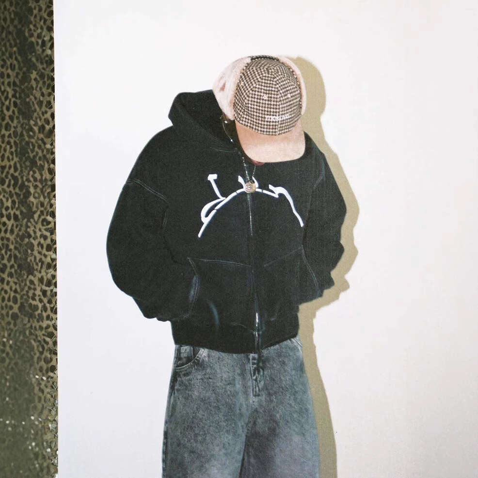 2025 New Street Style Cardigan Washed Jacket Hoodie Sweatshirt