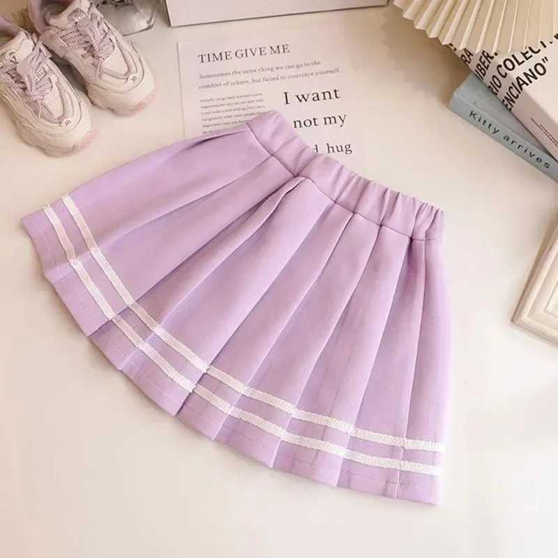 Girls Spring and autumn Korean version of foreign style princess style girl cartoon coat pleated skirt twopiece set L2509263U8L