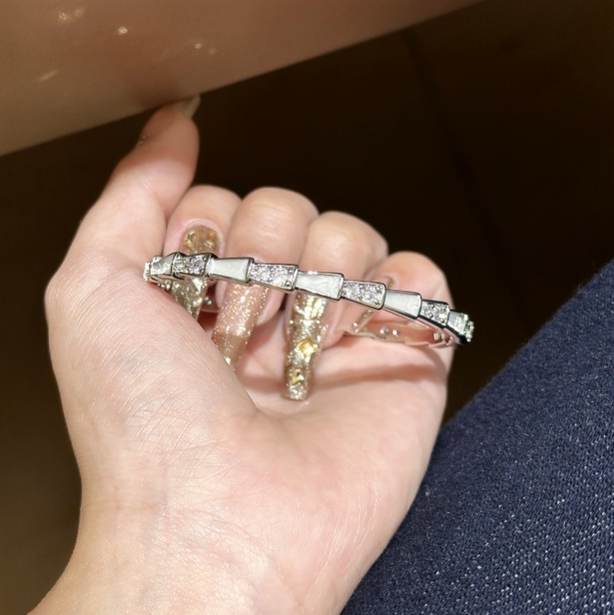 Hot Selling Light Micro Inlaid Snake Bone Niche Design Copper Plated Champagne Gold High-end Starry Sky Bracelet