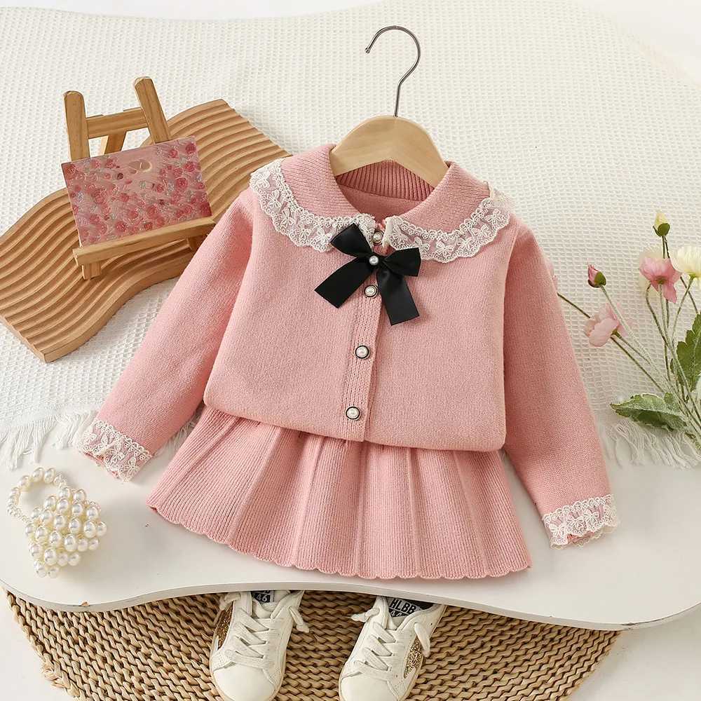 Girls Knitted Clothes Sets Autumn Winter Children Woolen Jersey Sweaters Coats Skirts Kids Princess Dress Suit For Baby Outfits L250926UIMH