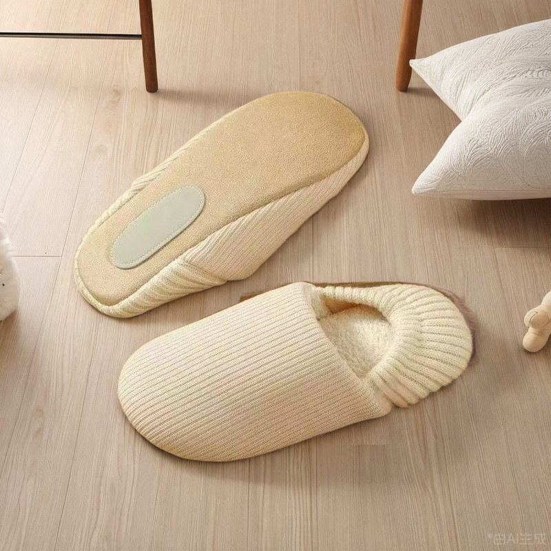 Spring Autumn Japanese Style Indoor Home Soft Sole Silent Couple Cotton Slippers for Men and Women ddmymarket