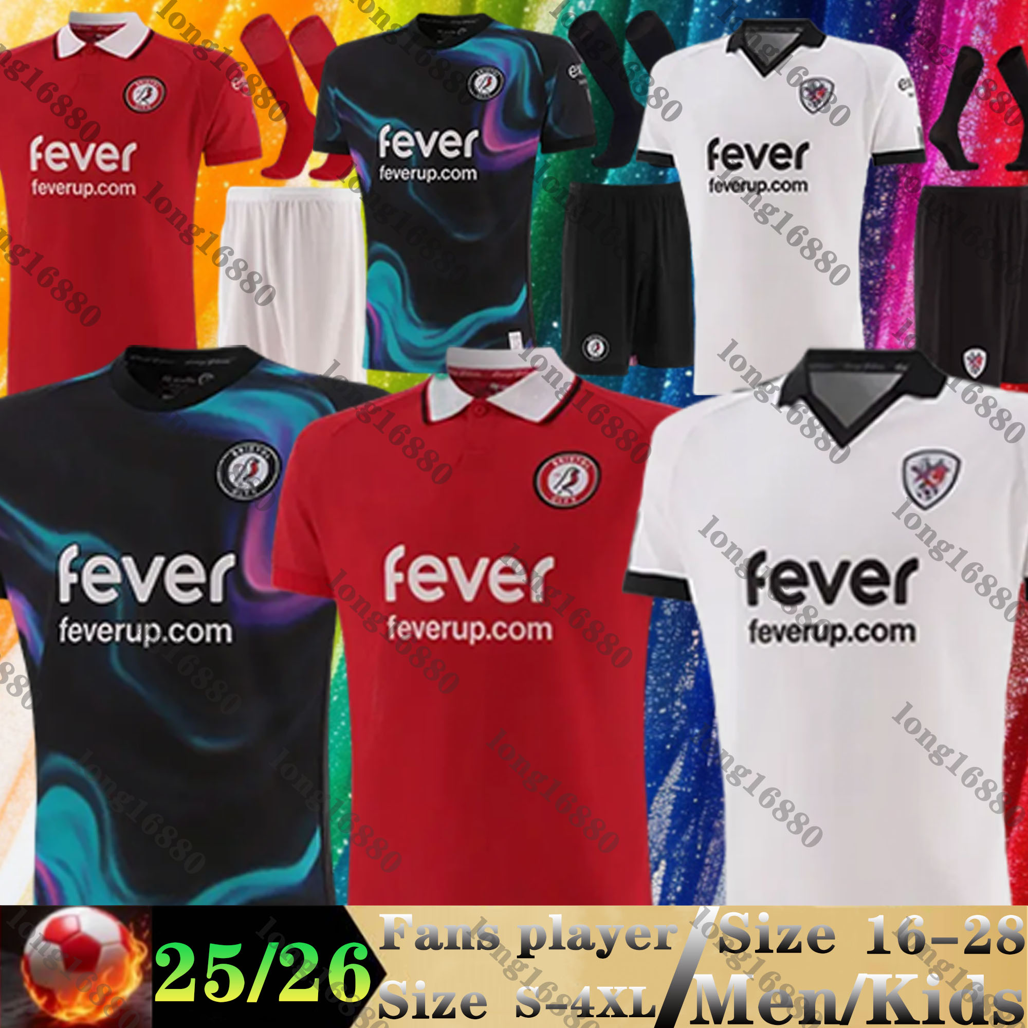 25 26 Bristol Citys soccer jerseys WEIMANN PATERSON MARTIN WELLS camisetas de futbol Home Red Away 2025 2026 kids kit Football Shirts fans men Uniforms 16-2XL