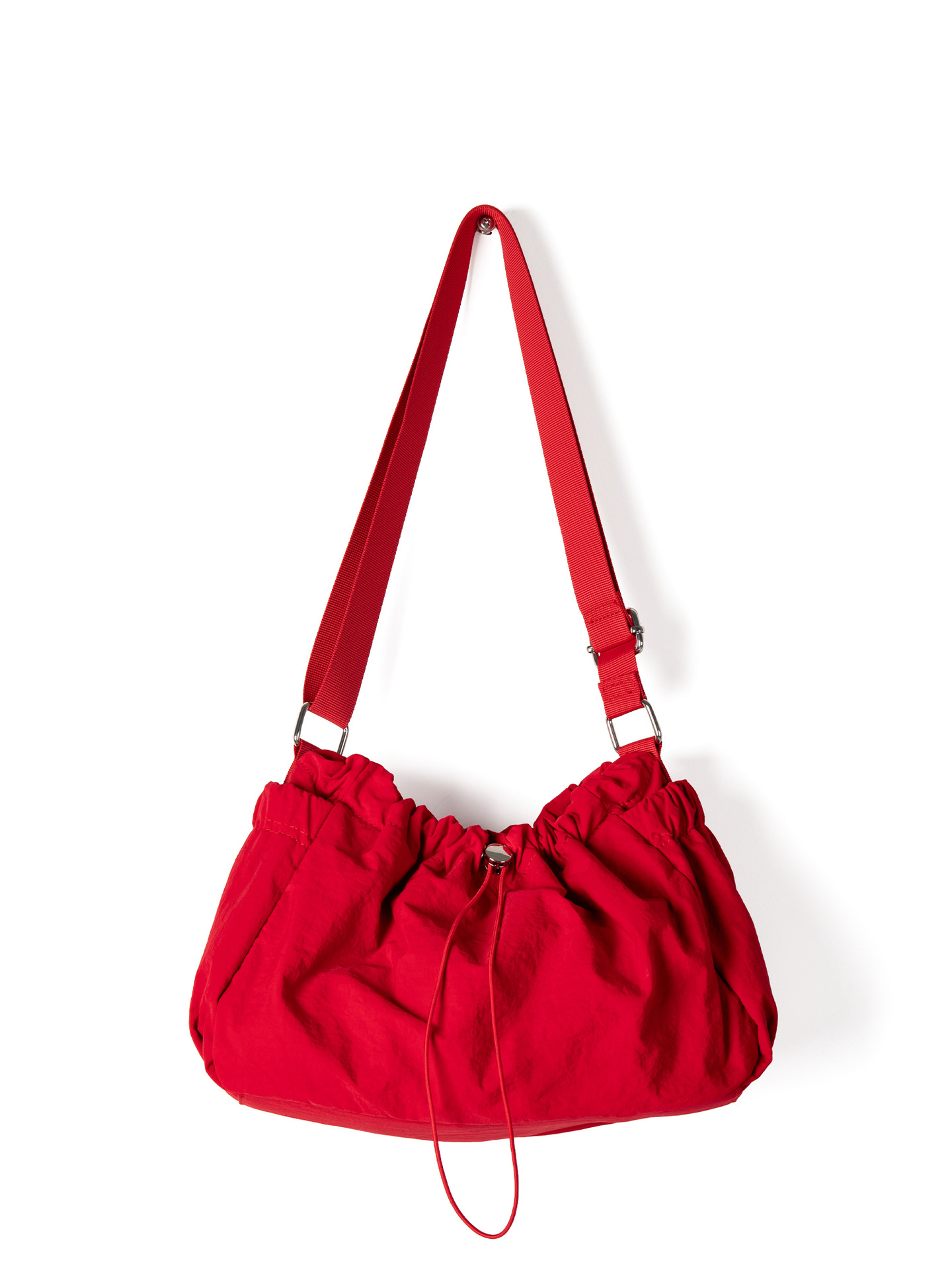 Popular Korean-Style Literary And Fresh Pleated Drawstring Cloud For Women New Model High-End Lightweight Nylon Shoulder Crossbody Bag