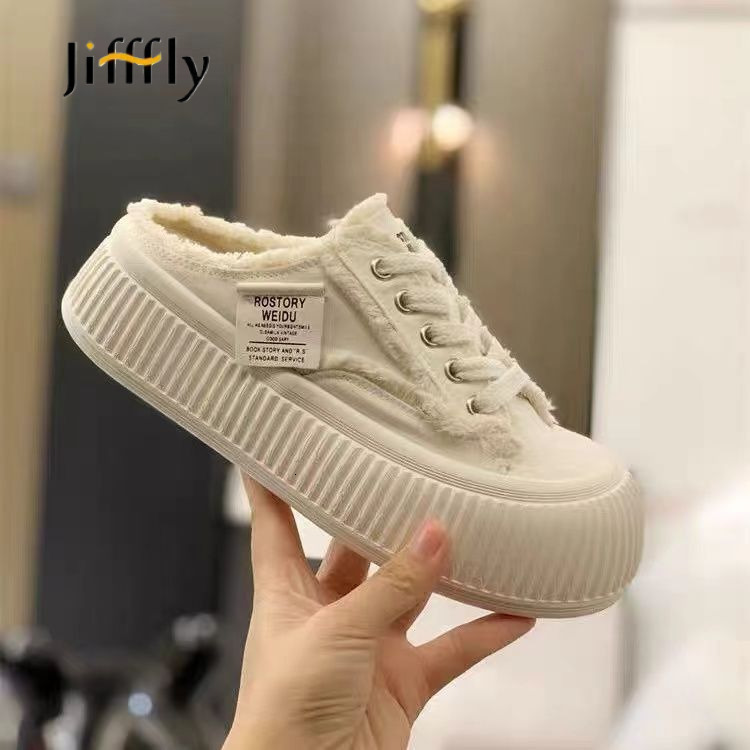 Jifffly Designer Shoes New Fashionable And Luxurious Women's Casual Low-top Flat ShoesHalf-slipper Trendy White Sports sneakers
