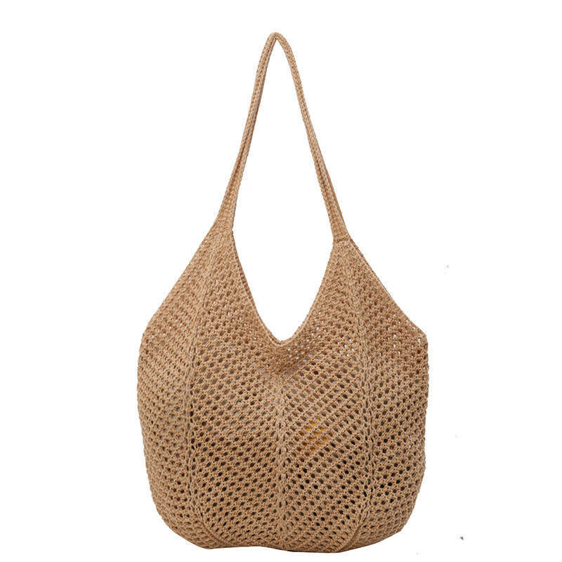 Fashion Beach Bags Large Capacity Woven Handbags for Women Summer Travel Commuting Hollow Out StrawBag 2025 Trendy Versatile Shoulder Bag