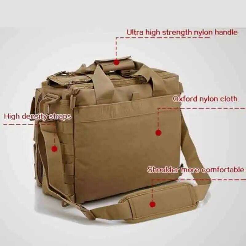 New Backpack Tactical Molle Nylon Messenger Shoulder Laptop Handbags Briefcase Outdoor Multifunction Climbing Bag