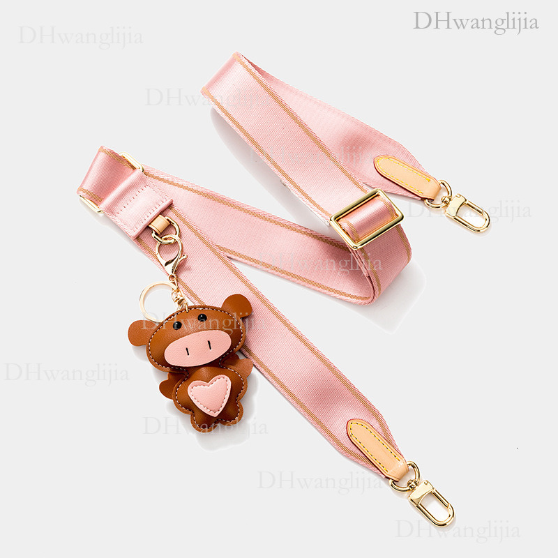 DH Luggage Accessories Suitable for Single Crossbody Wide Shoulder Nylon Webbing Length Decorative Bag Strap Cartoon Pendant