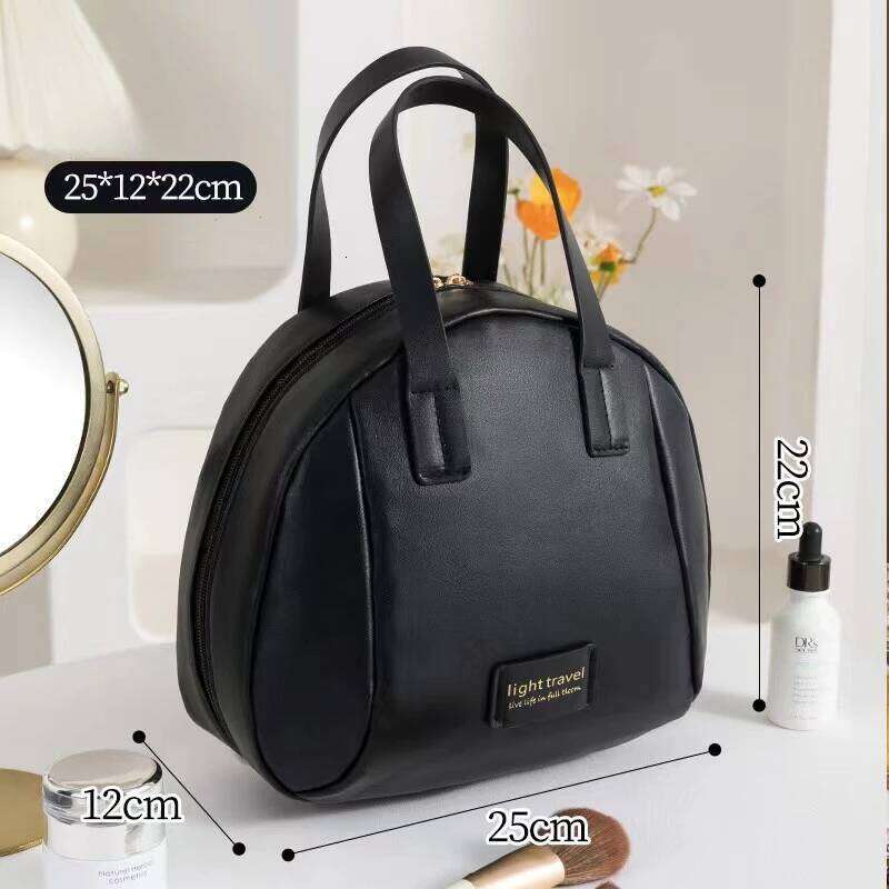 Fashion Storage Travel Women PU Leather Shell Cosmetic Handbag Portable Makeup Bag Lipstick Perfume Beauty Pouch