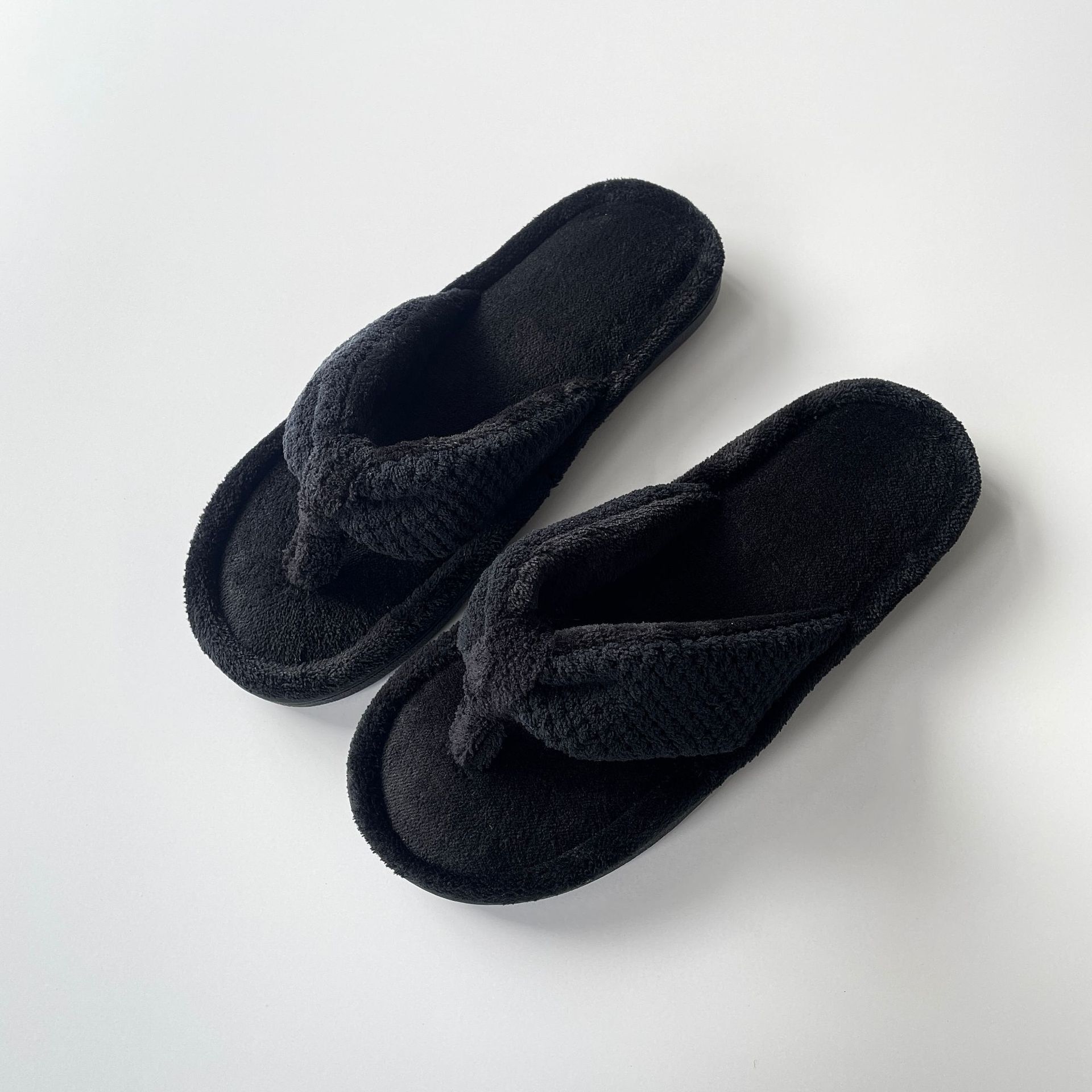 Memory Foam Open Toe Pineapple Grid Flip Flops Indoor Cotton Slippers ddmymarket