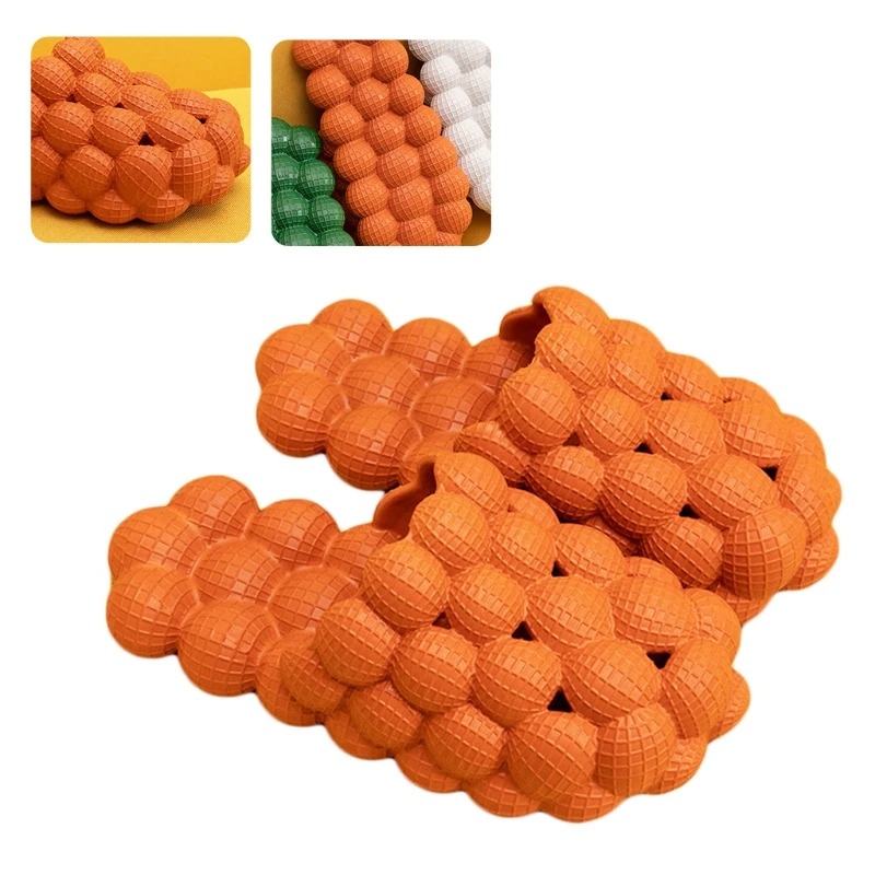 Women Foot Massage Sandals Couple Summer Home Indoor Bathroom Non Slip Slippers Bubble Sandals Unisex Soft Sole Thermo-Changing Spa Footwear Ideal