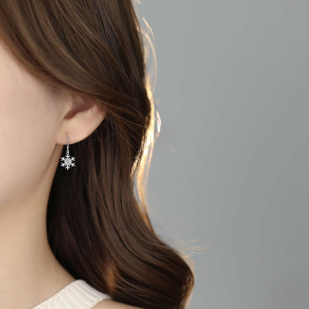 S999 Pure Sier Sparkling Dia Four-Leaf Clover Pearl Earrings Weekly Ear Studs Box Valentine's Day Birthday Gift