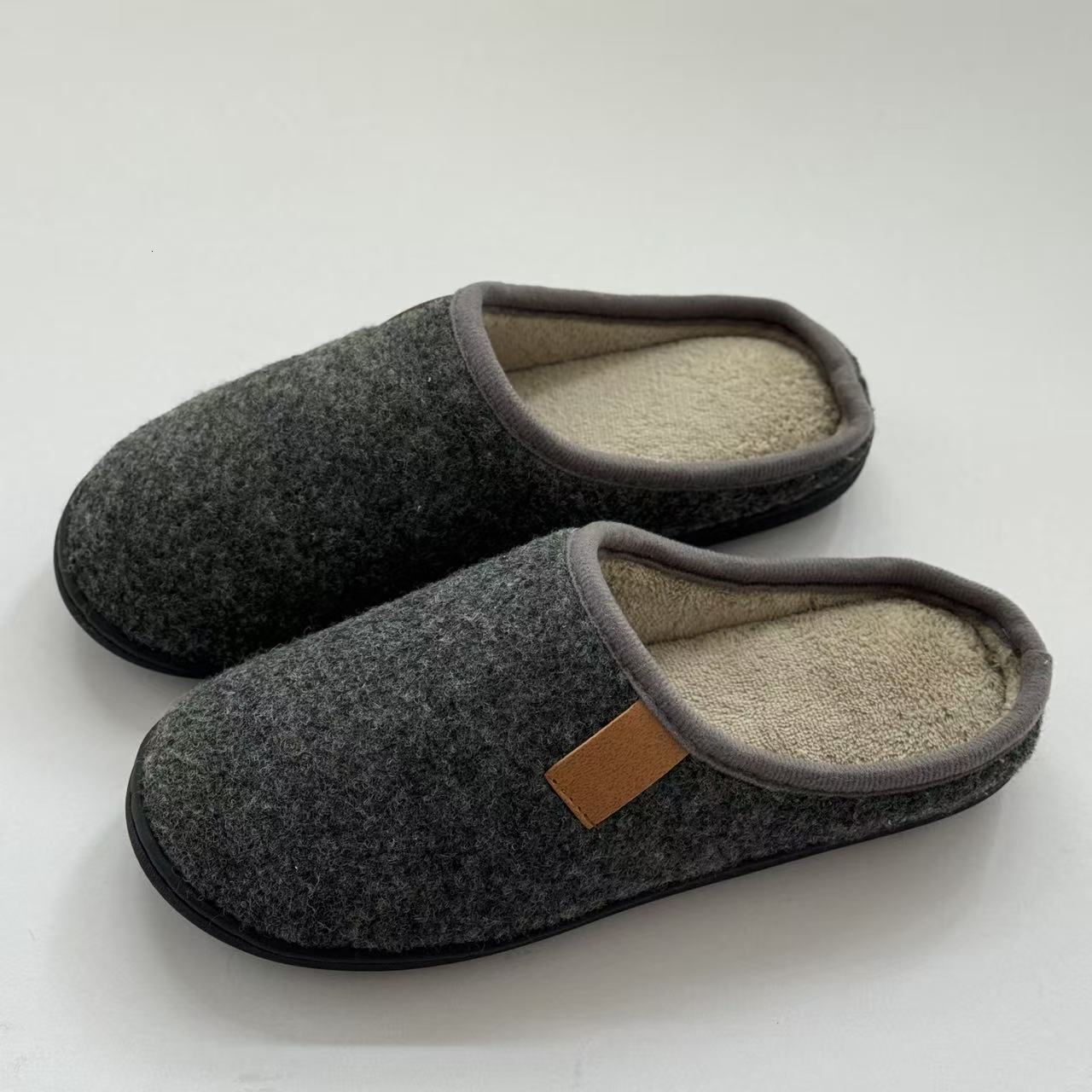 Large Size Cotton Men, Autumn and Thick Sole Indoor Home for Elderly, Non-Slip Plush Lined Winter Slippers ddmymarket