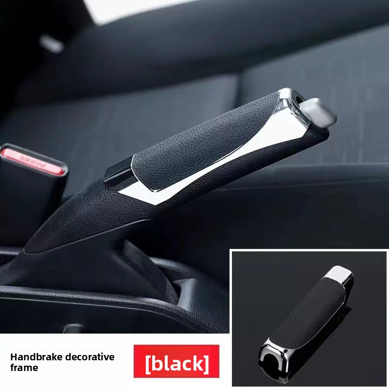 Car Handbrake Cover, Adhesive Handbrake Decorative & Protective Cap with Leather Texture - Stylish Auto Interior Decoration Accessory-NO23