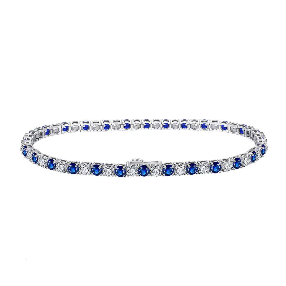 SB137 RINNTIN ClearSapphire Cubic Zirconia Bracelet for Women Girl Fashional 925 Sterling Silver 3mm CZ Tennis Bracelet
