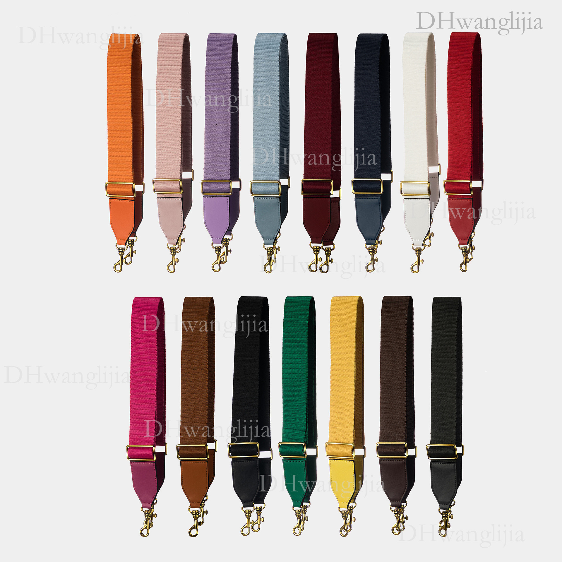 DH Luggage Accessories New Style Adjustable Length Solid Color Webbing Replacement Wide Shoulder Strap Trend
