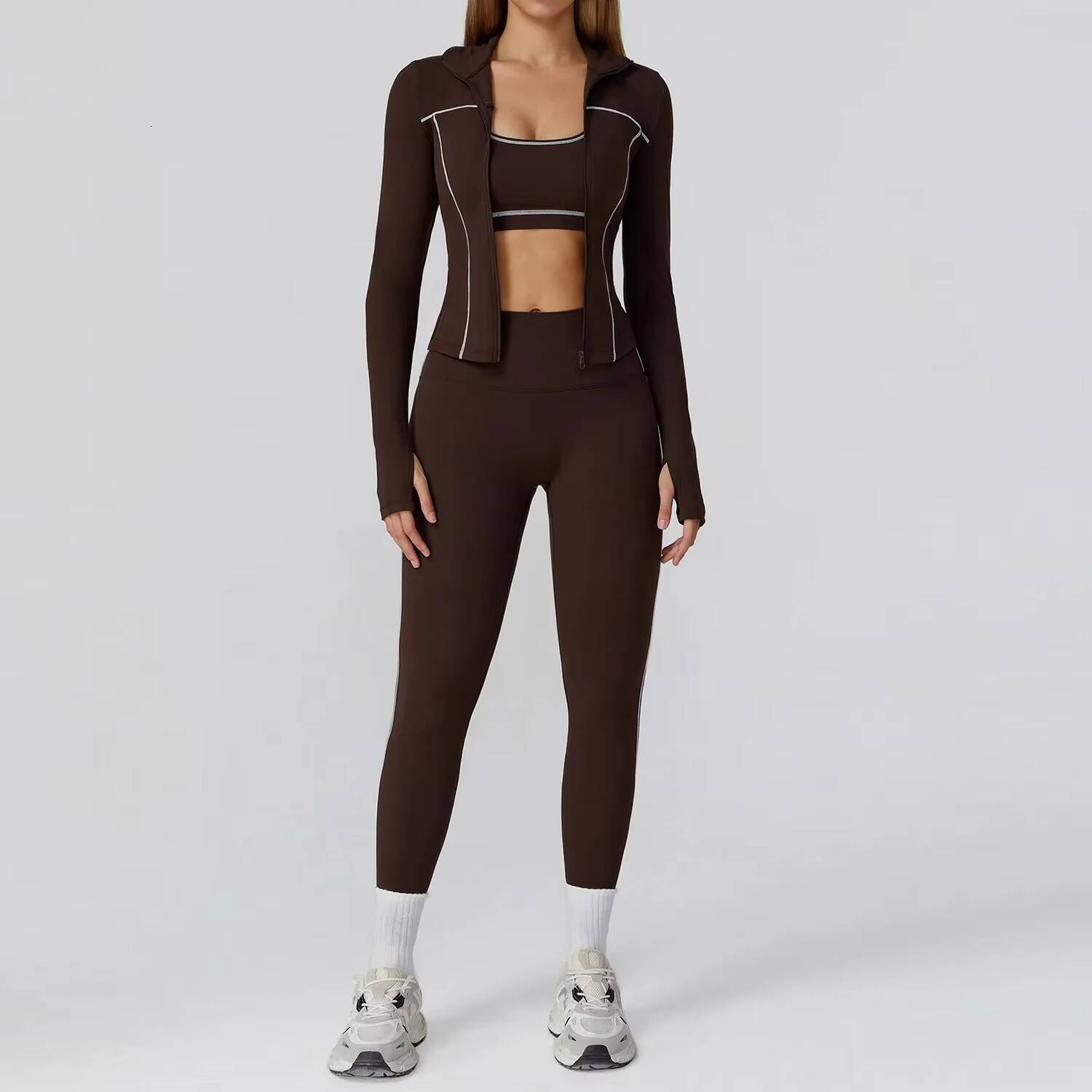 23pcs Womens Yoga Set Sports Outfits Including Fitness Tracksuit Gym Legging Long Sleeved Bra Yoga Suit Sportswear for Workout