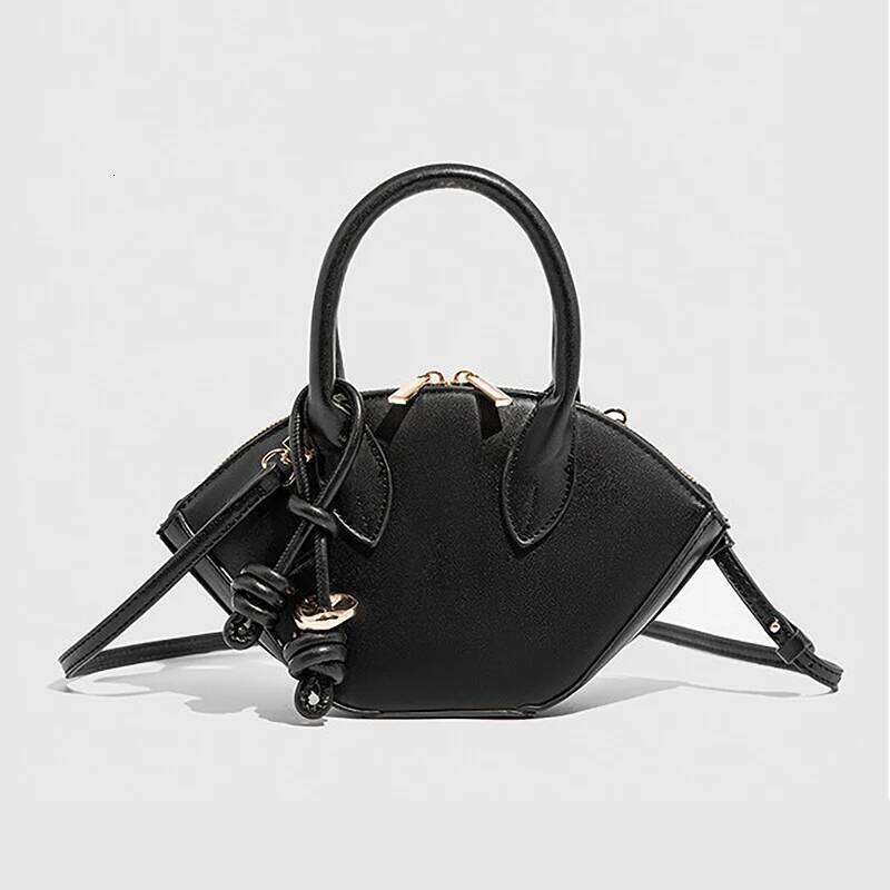 Fashionable And Versatile Single Shoulder Diagonal Cross Bag Solid Color Double Handle Metal Bead Decoration Handbag