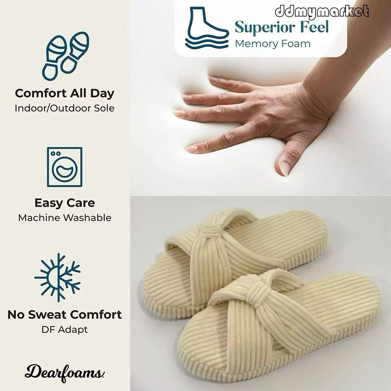 Plus Size Cross Flat New Style Girl Butterfly Home Soft Comfortable Cotton Slippers Cold Sticky Thick Sole ddmymarket