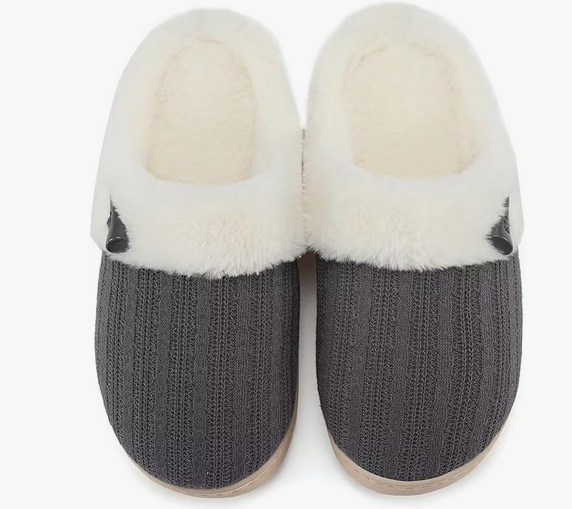 Knitted Fabric Cotton Slippers with Horn Buckle ddmymarket