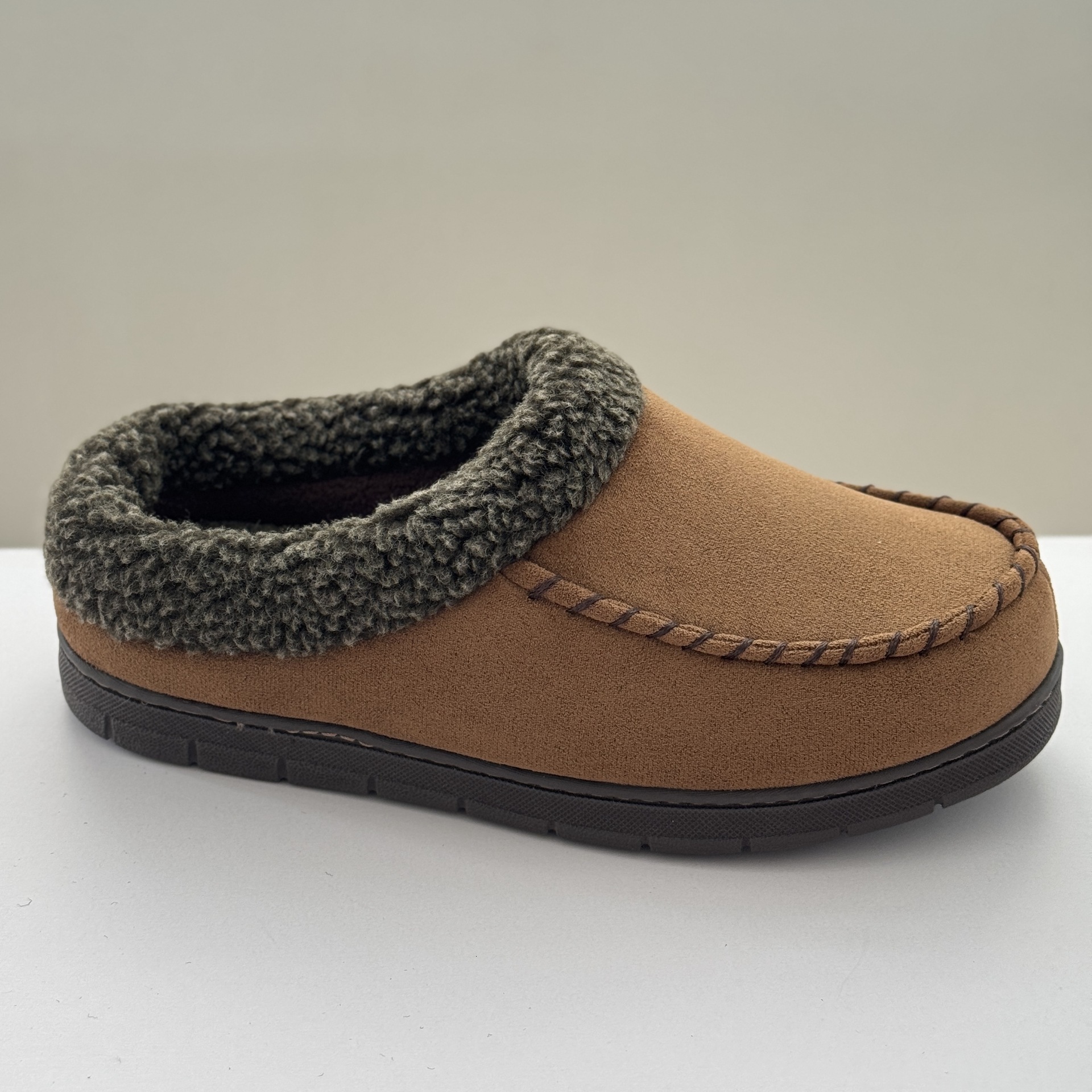 New Men's Faded Wool Mouth Mark Shoes Home Warm Outdoor Wear Fleece Lined Non-Slip Thick Cotton Slippers ddmymarket