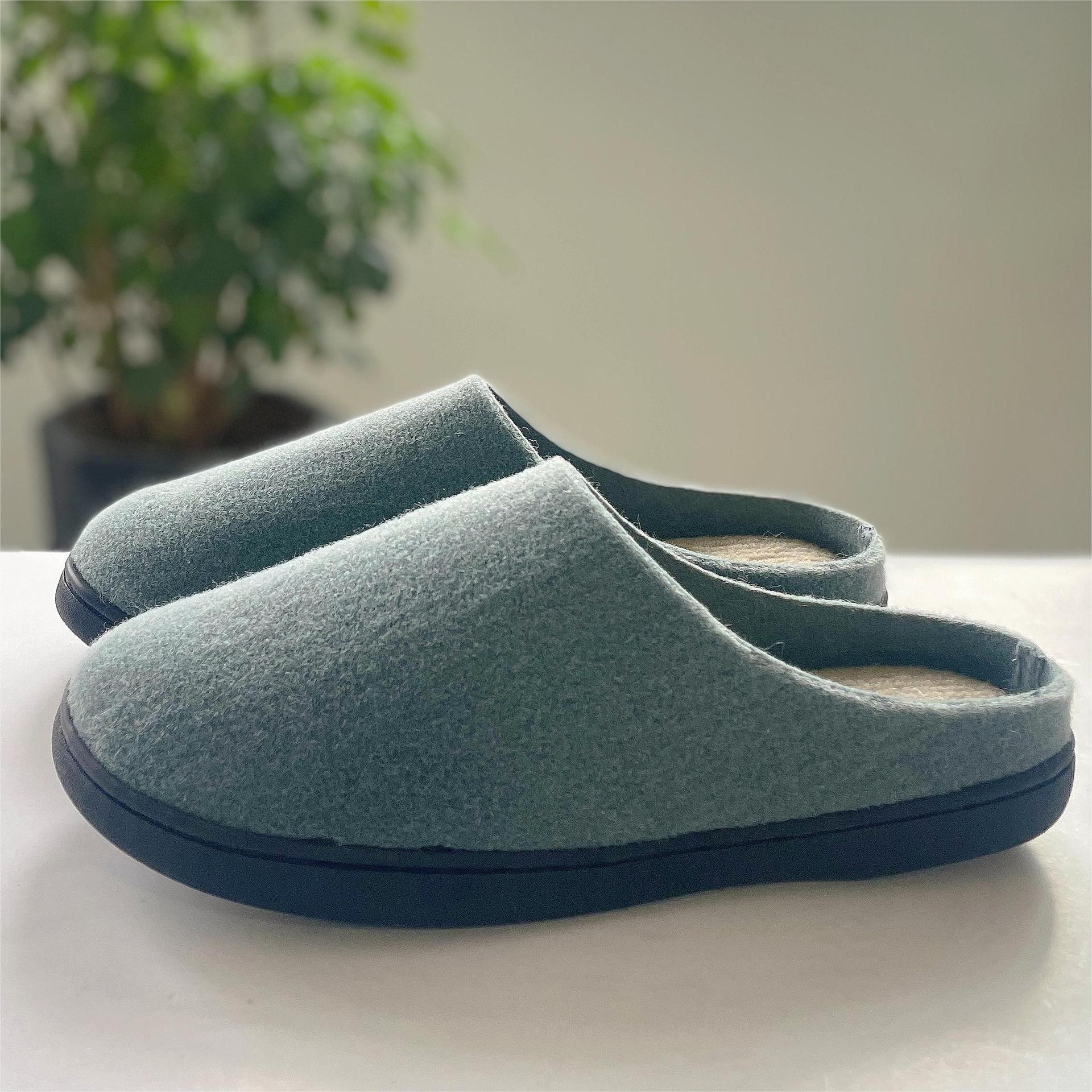 Men's Large Size Home Fleece-Lined Single-Shoe Styling Cotton Slippers ddmymarket