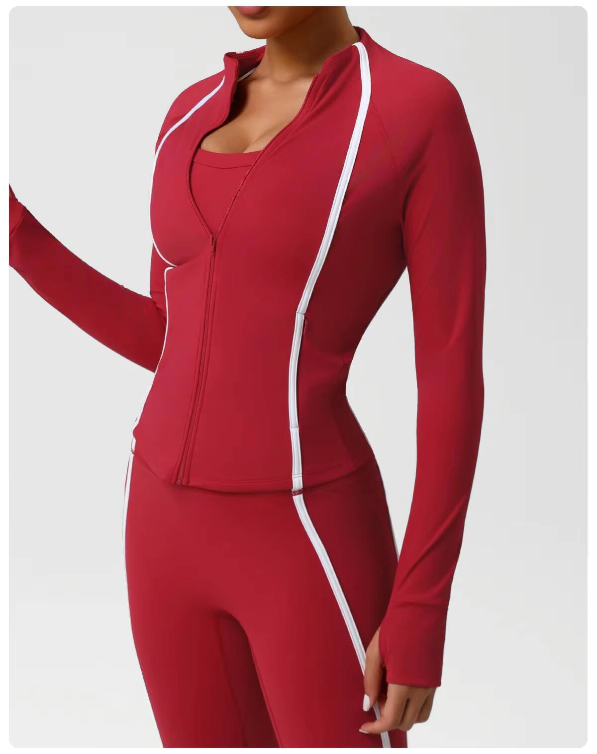 Breathable Fitness Womens Jacket Tight Yoga Exercise Longsleeved Quickdrying Zipper Coat