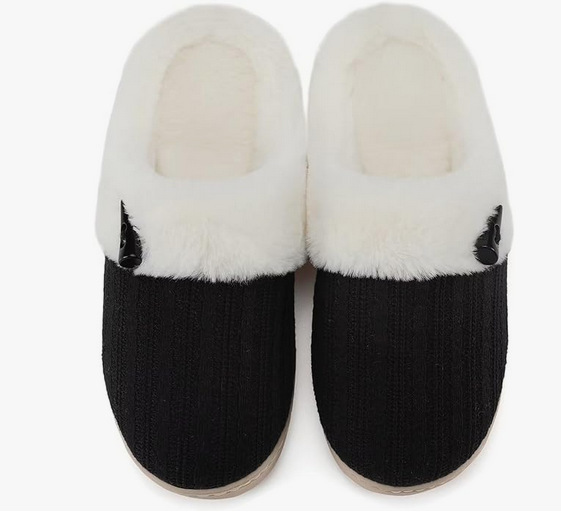 Knitted Fabric Cotton Slippers with Horn Buckle ddmymarket