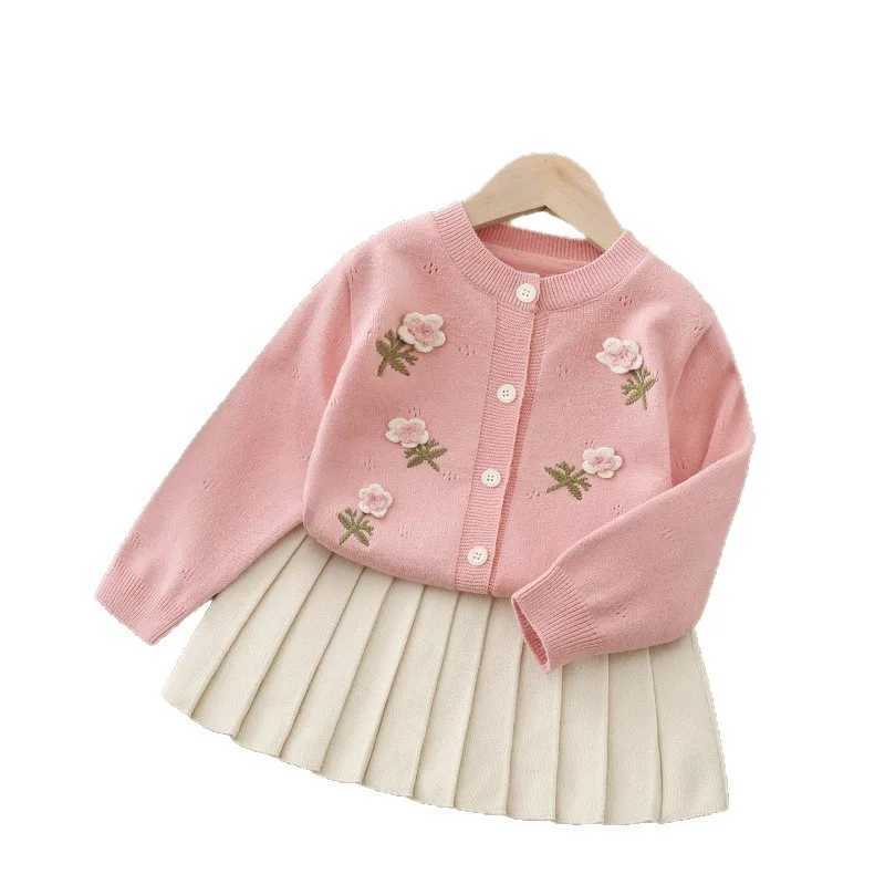 Childrens Sets Girl Sweater Cardigan Skirt Suit Autumn Sweater and Skirt Set for Baby Girls Childrens Kids Clothes L250926IF89